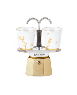 Bialetti Set Mini Express e 2 Tazze Oro delle Api